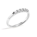 14K White Gold 1/4 Cttw  Diamond 5 Stone Band Ring