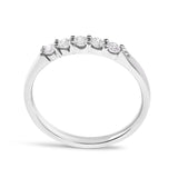 14K White Gold 1/4 Cttw  Diamond 5 Stone Band Ring