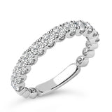 14K White Gold 1.00 Cttw Round Diamond Prong Set Wedding Band