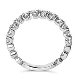 14K White Gold 1.00 Cttw Round Diamond Prong Set Wedding Band