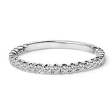 14K White Gold 1/4 Cttw Round Diamond Prong Set Wedding Band