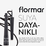 Flormar Vinyl Waterproof Black Liquid Eyeliner - High Pigment | 0.22 Fl Oz