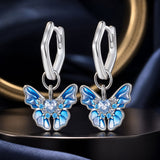 925 Sterling Silver Enamel Pavé Setting CZ Earrings for Women