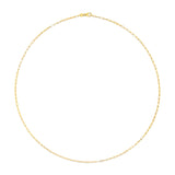 Unisex Solid 14K Yellow Gold 1.5mm Paperclip Chain Necklace - 18 Inches