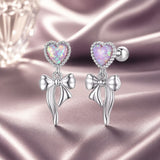 925 Sterling Silver Translucent Opal Earrings for Women