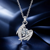 925 Sterling Silver Moissanite White Gold Plated Necklace for Women, Length 40+5cm