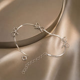 925 Sterling Silver White Gold Plated Adjustable Bracelet for Women