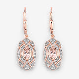 1.04 Carat Genuine Morganite and White Topaz .925 Sterling Silver Earrings