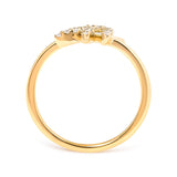 10K Yellow Gold 1/10 Cttw Diamond Leaf and Branch Ring (H-I Color, I1-I2 Clarity) - Ring Size 7