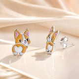 S925 Sterling Silver Oxidized Enamel Earrings