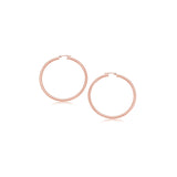 14k Rose Gold Polished Hoop Earrings (15 mm)