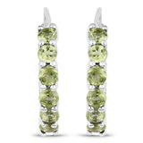 1.20 Carat Genuine Peridot .925 Sterling Silver Earrings