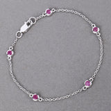 0.65 Carat Genuine Ruby .925 Sterling Silver Bracelet