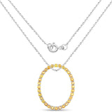 3.84 Carat Genuine Yellow Sapphire .925 Sterling Silver Pendant