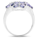 2.89 Carat Genuine Tanzanite .925 Sterling Silver Ring