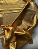 Gold Metallic Natural Grain Chrome-Tanned Cowhide – Metallic Foil Finish, 1.1–1.3 mm (3 oz), ~20 Sq Ft