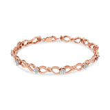 10K Rose Gold Plated .925 Sterling Silver 1/2 Cttw Diamond Infinity Link Tennis Bracelet (H-I Color, I2-I3 Clarity) -7â€