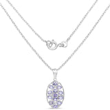 2.21 Carat Genuine Tanzanite .925 Sterling Silver Pendant