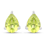 1.33 Carat Genuine Peridot .925 Sterling Silver Earrings