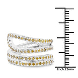 0.83 Carat Genuine Yellow Diamond .925 Sterling Silver Ring