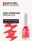 Flormar Quick Dry Nail Polish High Shine Finish 11ml
