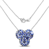 2.72 Carat Genuine Tanzanite .925 Sterling Silver Pendant