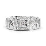 14K White Gold Plated 0.21 Carat Genuine White Diamond .925 Sterling Silver Ring