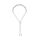 .925 Sterling Silver 1/10 Cttw Diamond X Link Bolo Bracelet (I-J Color, I2-I3 Clarity)