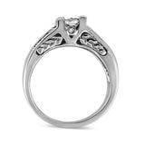 14K White Gold 1 1/4 Cttw Princess Cut Diamond Channel Set Engagement Ring (H-I Color, SI1-SI2 Clarity) - Ring Size 7