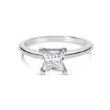 14K White Gold 1.0 Cttw Princess Lab-Grown Diamond Solitaire Engagement  Ring (F-G Color, VS1-VS2 Clarity) - Ring Size 7