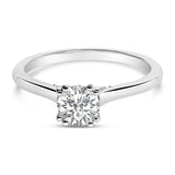 14K White Gold 7/8 Cttw Lab Grown Diamond Solitaire Cathedral Style Engagement Ring (F-G Color, VS1-VS2 Clarity) - Size 5