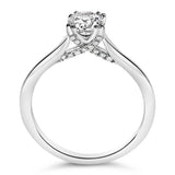 14K White Gold 7/8 Cttw Lab Grown Diamond Solitaire Cathedral Style Engagement Ring (F-G Color, VS1-VS2 Clarity) - Size 5