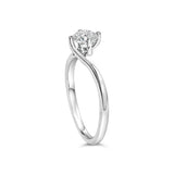 14K White Gold 4/5 Cttw Round Lab Grown Diamond Bypass Solitaire Engagement Ring (F-G Color, VS1-VS2 Clarity) - Ring Size 5