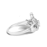14K White Gold 3/8 Cttw Diamond Claddagh Heart Ring