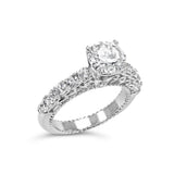 14K White Gold 3 1/5 Cttw Lab Grown Diamond Vintage Style Engagement Ring - Size 7