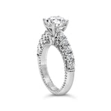 14K White Gold 3 1/5 Cttw Lab Grown Diamond Vintage Style Engagement Ring - Size 7