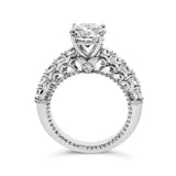 14K White Gold 3 1/5 Cttw Lab Grown Diamond Vintage Style Engagement Ring - Size 7