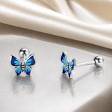 S925 Sterling Silver Enamel Oxidized Earrings for Women