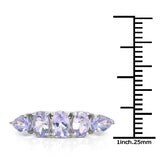 2.33 Carat Genuine Tanzanite .925 Sterling Silver Ring