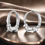 925 Sterling Silver White Gold Plated Hoop Earrings for Women