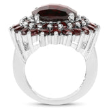 9.90 Carat Genuine Garnet .925 Sterling Silver Ring