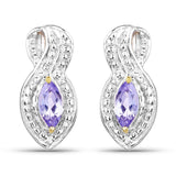 14K Yellow Gold Plated 0.28 Carat Genuine Tanzanite .925 Sterling Silver Earrings
