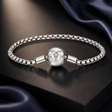 925 Sterling Silver Bracelet 19cm with CZ Stones for Women