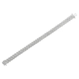 .925 Sterling Silver 3.0 Cttw Diamond Multi Row Cluster Slanted Wave Link 7-Â¼â€ Tennis Bracelet (I-J Color, I2-I3 Clarity)