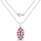 2.86 Carat Glass Filled Ruby .925 Sterling Silver Pendant