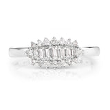 0.37 Carat Genuine White Diamond 14K White Gold Ring (E-F Color, VS-SI Clarity)