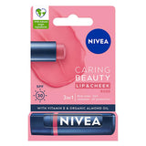 NIVEA Colored Lip Care Cream with SPF30 UV Protection - Moisturizing, Natural Ingredients, 3-in-1 Formula