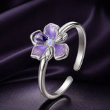 925 Sterling Silver Pavé Set CZ Enamel White Gold Plated Nano Opal Pendant Ring