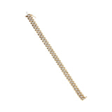 10K Yellow Gold 5.0 Cttw Diamond Double Row S-Link Cuban Bracelet (J-K Color, I2-I3 Clarity) - 7.25" Inches