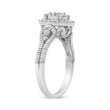 .925 Sterling Silver 1/3 Cttw Miracle Set Round-Cut Diamond Cocktail Ring (H-I Color, I1-I2 Clarity) - Size 7